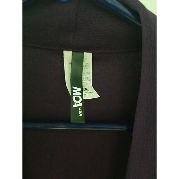 MOA Womens Deep Purple Knit Long Sleeve Open Jacket Sz 1xl Pre-owned - Picture 3 of 5